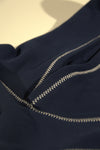 Analogy Blue Navy Embroidery Hoodie