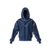 Analogy Blue Navy Embroidery Hoodie