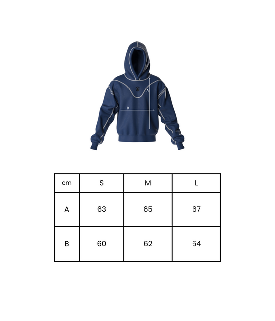 Analogy Blue Navy Embroidery Hoodie