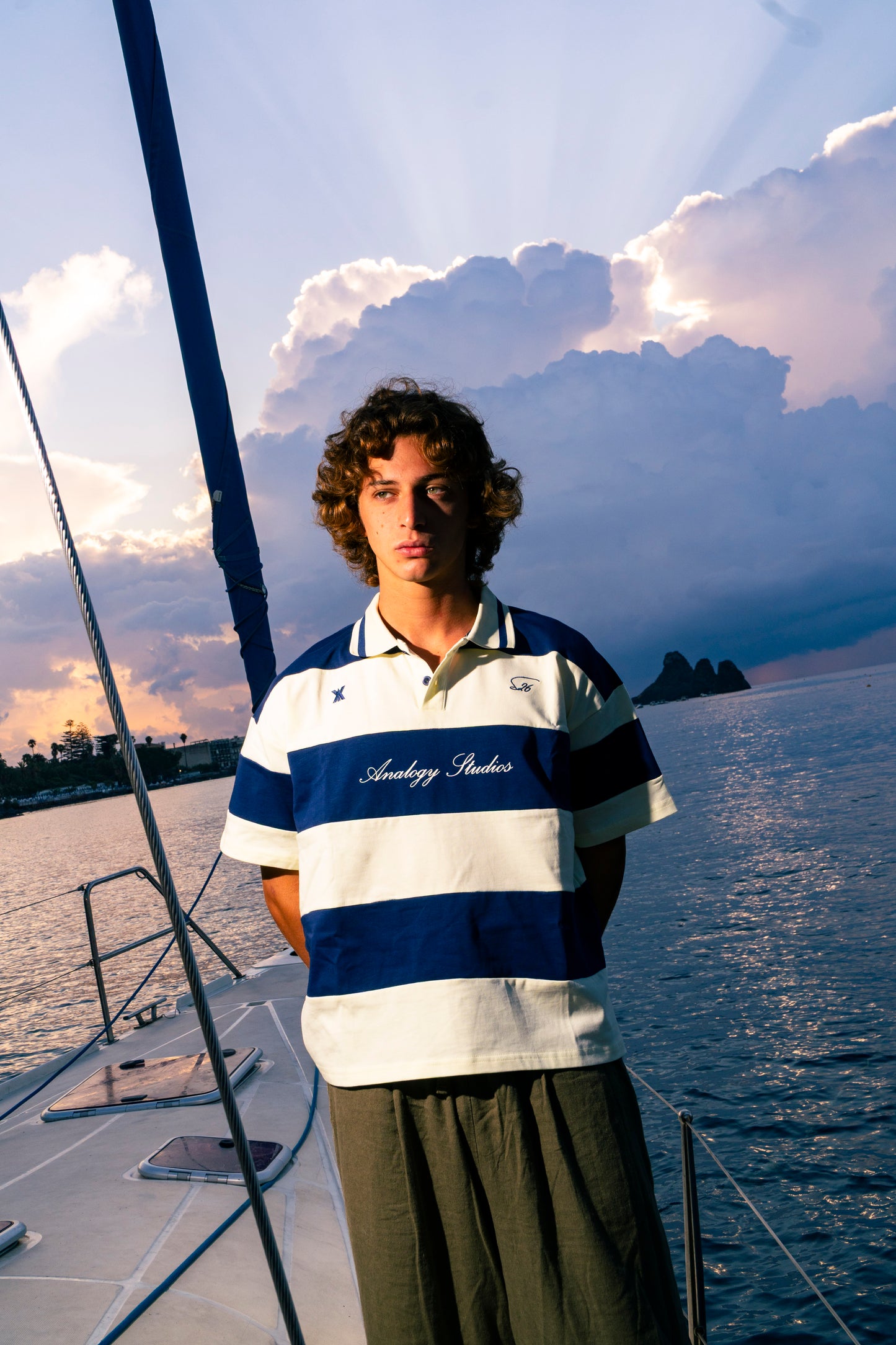 Analogy Striped Polo Blue Navy analogystudios