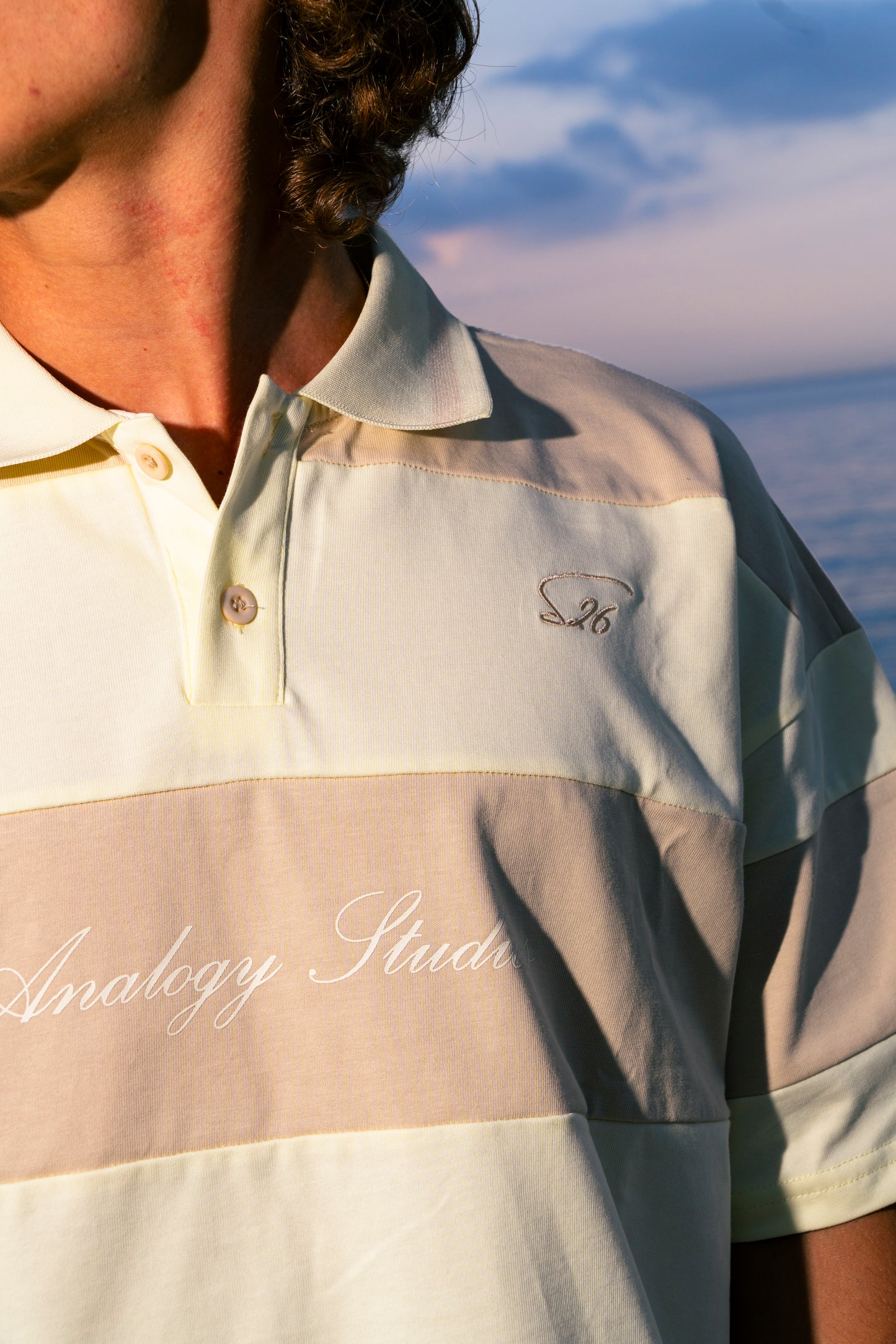 Analogy Striped Polo Sand analogystudios
