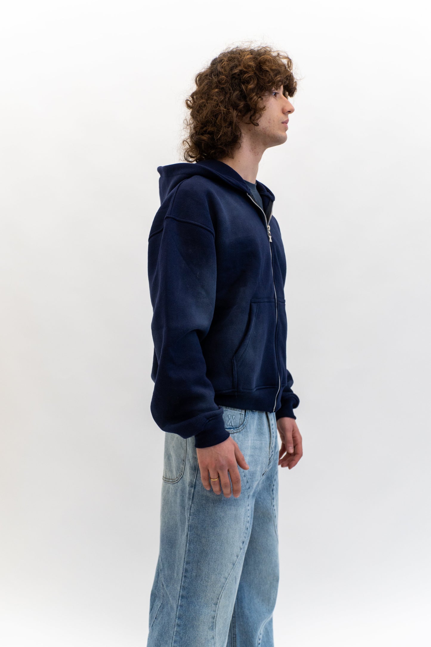 Analogy Zip Hoodie 2.0 Blue Navy "Is it worthing?" analogystudios