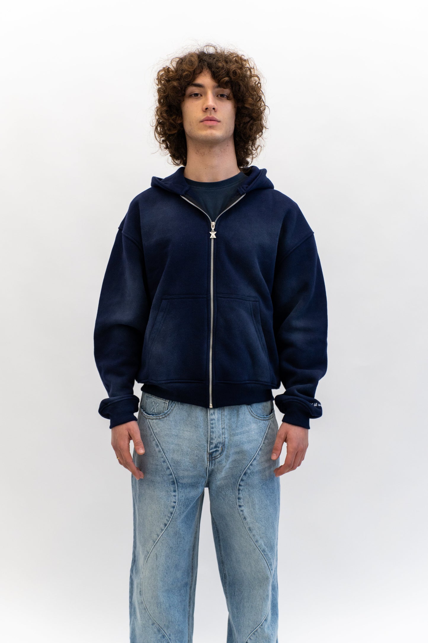 Analogy Zip Hoodie 2.0 Blue Navy "Is it worthing?" analogystudios