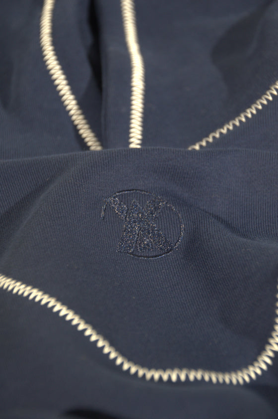 Analogy Blue Navy Embroidery Hoodie