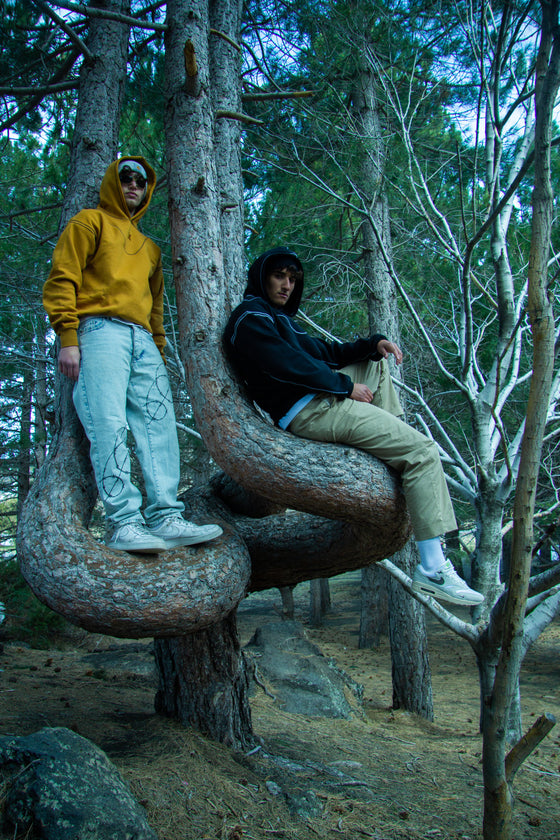 Analogy Black Embroidery Hoodie