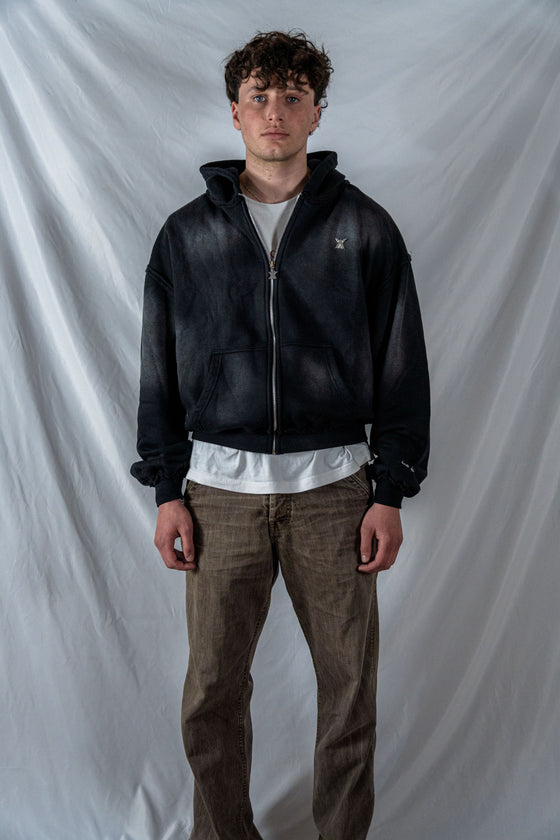 Analogy Black Zip Hoodie "How is it going?"
