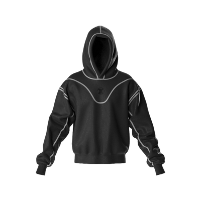 Analogy Black Embroidery Hoodie