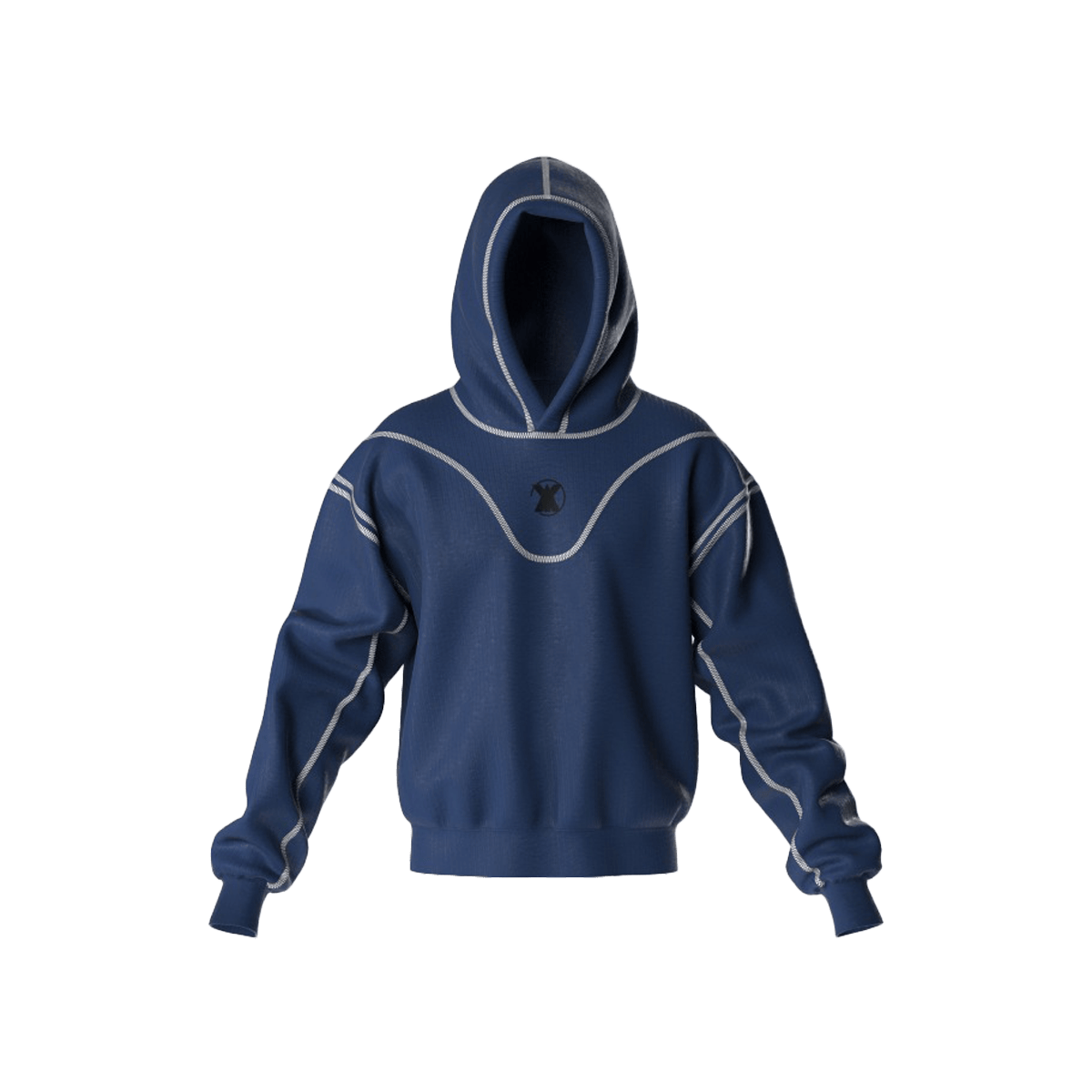 Analogy Blue Navy Embroidery Hoodie analogystudios