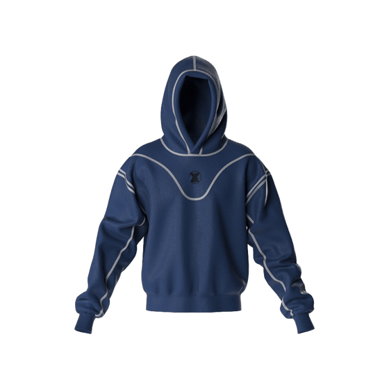 Analogy Blue Navy Embroidery Hoodie